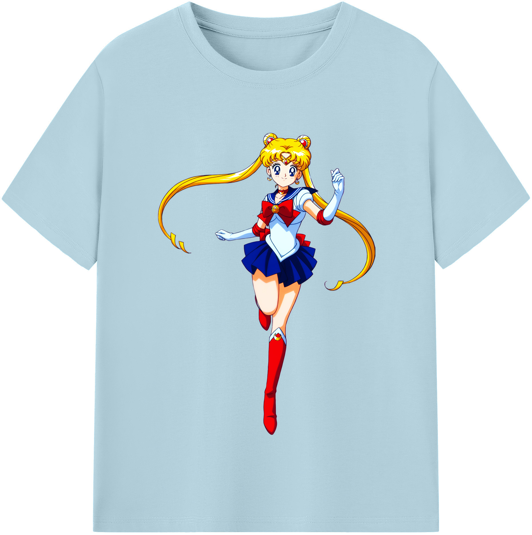（画像用） 美少女戦士セーラームーン 月野 うさぎ つきの うさぎ Sailor Moon Tsukino Usagi 綿100％半袖Tシャツ（フロントプリント）
